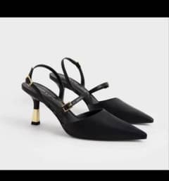 CHARLES & KEITH ダブルストラップスリングバックパンプス ブラックのサムネイル