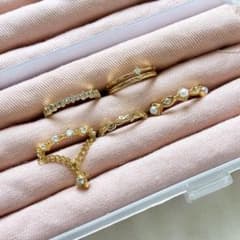 ゴールドカラー リング 5点セット (内3点S925刻印あり)のサムネイル