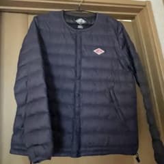 【美品】DANTON インナーダウンジャケット ネイビー　34