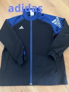 adidas ジャージ ジャケット 黒/青150cmのサムネイル