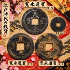 7351. 日本 江戸時代 寛永通宝 背元 3枚セット 古銭 穴銭 - メルカリ