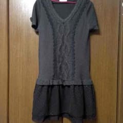 【axes femme】肩リボン付き 半袖ニットワンピのサムネイル
