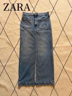 【ZARA】デニム ロングスカート ライトブルー Sサイズ スリット レディースのサムネイル