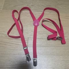 ピンク ストレッチ Y字型サスペンダーのサムネイル