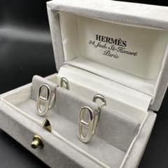 極美品✨ ヴィンテージエルメス HERMES シェーヌダンクル カフス 055