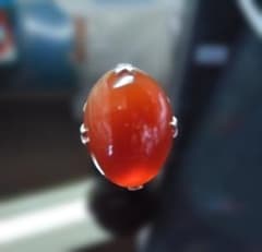 【70s/現状品】SILVER刻印 赤系トップ ヴィンテージリング 昭和レトロのサムネイル