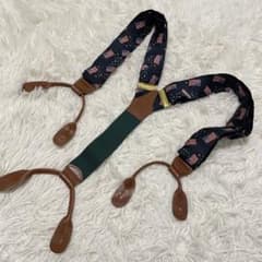 美品 ポロラルフローレン サスペンダー フラッグ柄 星条旗 ロゴ