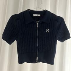 【oneafteranotherNICE CLAUP】刺繍入りダブルジップニットのサムネイル