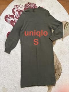 Thumbnail of ユニクロ ニットロング ワンピース S オリーブ