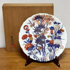 香蘭社 染錦 飾皿 梅桜松菊牡丹 大皿 金彩 共箱 - メルカリ