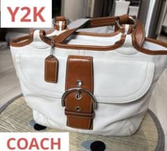 COACH オールドコーチ ソーホー ハンドバッグ 白 茶色 Y2K - メルカリ