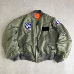 80s 90s USA製 旧タグ ALPHA MA-1 フライトジャケット L