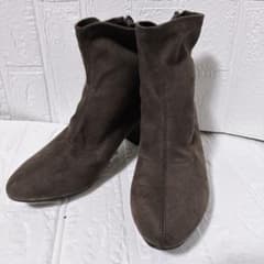 【THE SHOP TK】ショートブーツ ダークブラウン L チャンキーヒール