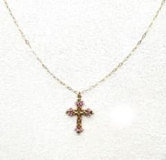 長期保管品 AHKAH K18YGサファイア　アンクレット AHKAH 18金 ゴールドネックレス サファイア ガーネット ケース 保証