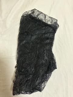 バラ柄 レース ストール ブラックのサムネイル