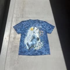 90s vintage タイダイ ユニコーン プリント 半袖 tシャツ メンズ 