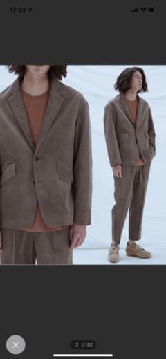 WYM RAYON 11W CORDUROY SET-UP ベージュSサイズのサムネイル