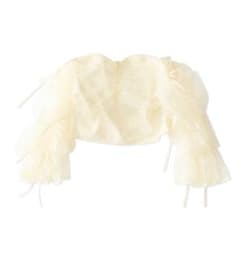 M me eme Candy sleeve tulle tops ivory - メルカリ