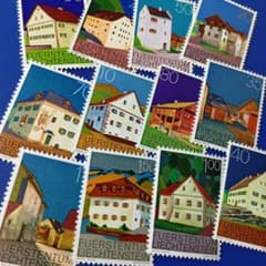 9096 外国切手 リヒテンシュタイン 1978年 おしゃれな各地の農家12V