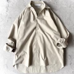 美品 UR×トーマスメイソン M コットンタイプライター 長袖シャツ ベージュ 美品 UR×トーマスメイソン M コットンタイプライター 長袖シャツ