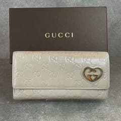 美品】GUCCI グッチ 長財布 ラブリーハート パールアイボリー - メルカリ