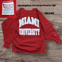 90s champion リバースウィーブ XL 赤 マイアミ大学 刺繍 良好 - メルカリ