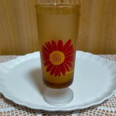未使用☆アデリア☆アンバー☆脚付きグラス☆昭和レトロ☆タンブラー☆1脚☆当時物のサムネイル