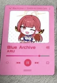ブルアカ　タワレココラボカフェ　アル　缶バッジ　ミュージックプレーヤー風カード ブルアカ タワレココラボカフェ アル ミュージックプレーヤー風カード