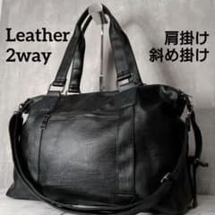 Leather 2way 00s shoulder bag y2k black - メルカリ