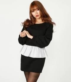 rienda Sペプラムコンビスエットワンピースのサムネイル