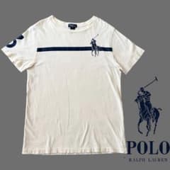 希少】ポロラルフローレン Tシャツ ビッグポニー ナンバリング 白