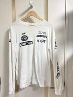 DIESEL ディーゼル 袖プリント ロンT 白 L