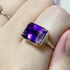 最終価格 Fillyjonk アメジスト アメシスト moss ring K10 - メルカリ