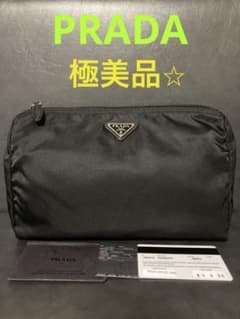 極美品⭐︎ PRADA プラダ Re-Nylon テスートナイロン ポーチ 黒 - メルカリ