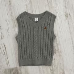 baby GAP ケーブルニット ベスト グレーのサムネイル