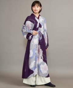 倭物やカヤ　花いかだならいワンピース　浴衣　簡単浴衣　ワンピースと袴パンツセットのサムネイル