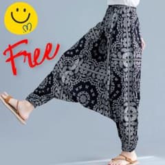 ペイズリー ダボパン サルエルパンツ ストリート 体型カバー 男女兼用 韓国