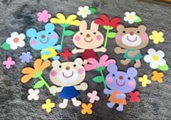 保育　壁面　春　どうぶつとおはなのサムネイル