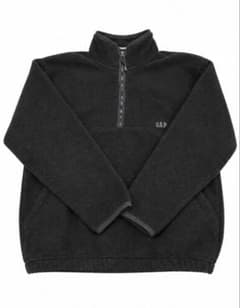 GAP ハーフジップ フリースジャケット ブラックのサムネイル