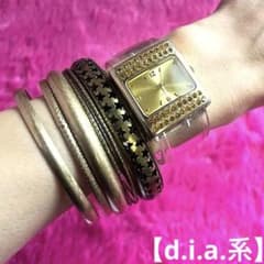 ☆当時物☆ dia系 ゴールド 腕時計 ブレスレット【平成ギャル 