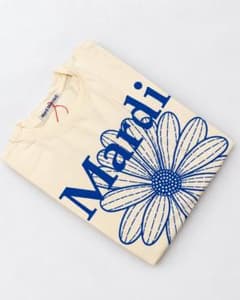 Mardi Mercredi 長袖Tシャツ クリーム×ブルー フラワー 【新品】のサムネイル