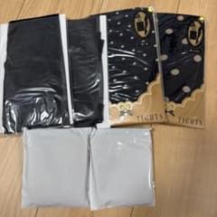 黒&水玉タイツ ベージュストッキング　セットのサムネイル