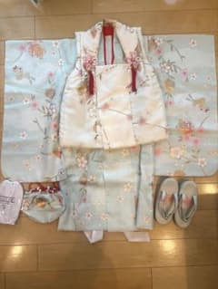 七五三 3歳　着物セット 水色 花柄のサムネイル