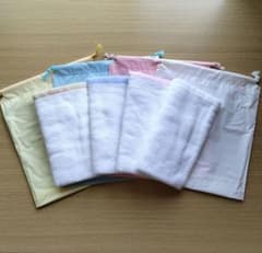 온천 타월 무지 4장 건 가방 포함 정리 판매 무지 타월 페이스 타올