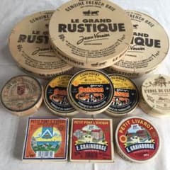 古い道具　　古いフランスのチーズの木箱　大小11点セット　フランス蚤の市のサムネイル