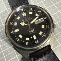 CITIZEN SEVEN STAR 21石 自動巻ブラック文字盤 回転ベゼル - メルカリ