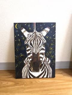 アクリル 画　シマウマ　動物　絵画のサムネイル