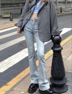 【未使用】SHEIN レディース フレアデニムパンツ ライトブルー Sサイズ