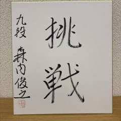 【真作✨貴重】⚜️きたのじゅんこ♦『精』⭐直筆サイン入り⭐作品保証書有り⭐ジクレ 直筆サイン色紙】森内俊之 九段 揮毫「挑戦」 落款入り 将棋 名人 王位