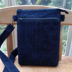 ショルダーバッグ ハンドメイド 藍染木綿二重剣道着リメイク - メルカリ